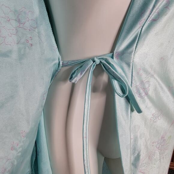 VTG Julie Girl Blue Floral Robe, sz Medium - Picture 5 of 7
